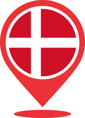 Denmark flag pin map 2023031309