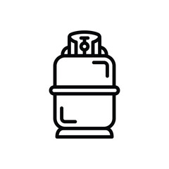 Black line icon for cylinder