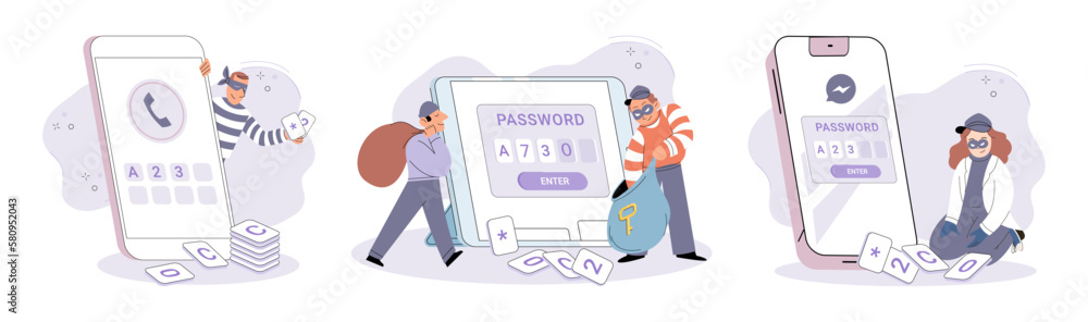 Aufkleber hacker activity. hacking computer. phishing account, steal data, cyber attack. stealing password. cy