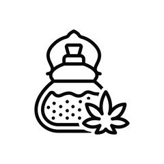 Black line icon for oils olive