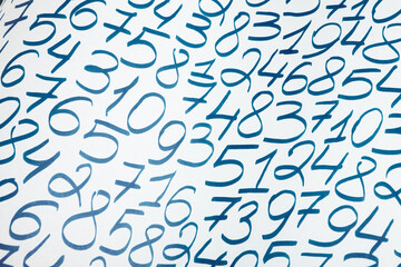 Background of numbers. from zero to nine. Finance data concept. Mathematic. Seamless pattern with numbers. financial crisis concept. Business success.