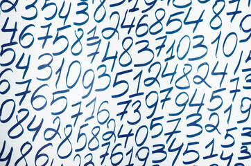 Background of numbers. from zero to nine. Finance data concept. Mathematic. Seamless pattern with numbers. financial crisis concept. Business success.