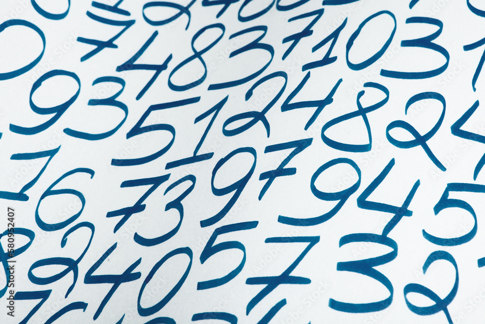 Poster background of numbers. from zero to nine. finance data concept. mathematic. seamless pattern with nu
