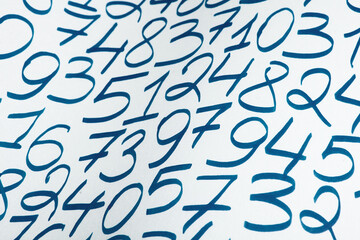 Background of numbers. from zero to nine. Finance data concept. Mathematic. Seamless pattern with numbers. financial crisis concept. Business success.