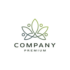 Fototapeta premium Unique, modern, and luxurious leaf logo style, suitable for spa, skin care, wellness businesses, and other similar industries.