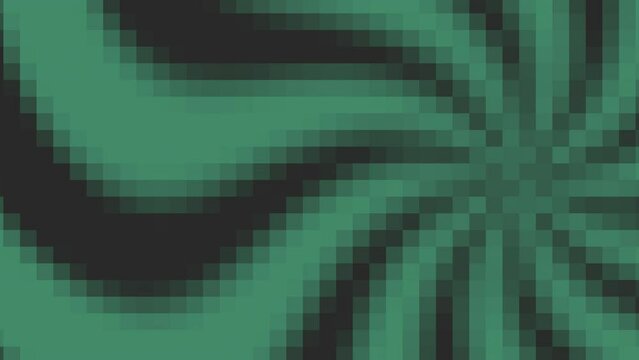 Green and black pixels in 8 bit pattern in vertigo, motion abstract game, cyberpunk and retro style background