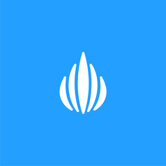 simple drop water onion and lotus flower logo