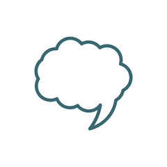 speech bubble icon. Thin line speech bubble icon from ai and future technology collection. Outline vector isolated on white background.