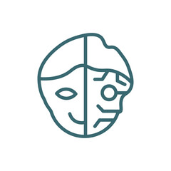 cyborg icon. Thin line cyborg icon from ai and future technology collection. Outline vector isolated on white background. Editable cyborg symbol can be used web and mobile