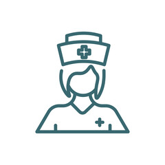 nurse icon. Thin line nurse icon from ai and future technology collection. Outline vector isolated on white background. Editable nurse symbol can be used web and mobile
