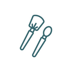 makeup brush icon. Thin line makeup brush icon from beauty and elegance collection. Outline vector isolated on white background. Editable makeup brush symbol can be used web and mobile