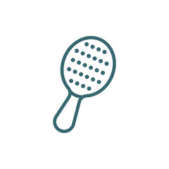 inclined hairbrush icon. Thin line inclined hairbrush icon from beauty and elegance collection. Outline vector isolated on white background. 