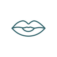 woman lips icon. Thin line woman lips icon from beauty and elegance collection. Outline vector isolated on white background. Editable woman lips symbol can be used web and mobile