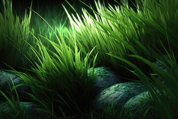 You might use a background texture of grass. Generative AI