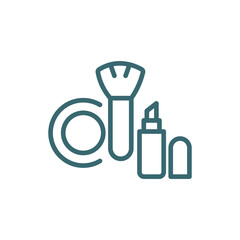 make up icon. Thin line make up icon from beauty and elegance collection. Outline vector isolated on white background. Editable make up symbol can be used web and mobile