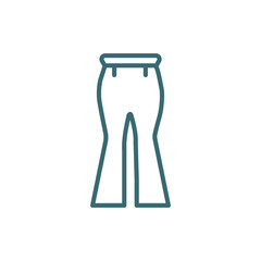 flare pants icon. Thin line flare pants icon from clothes and outfit collection. Outline vector isolated on white background. Editable flare pants symbol can be used web and mobile