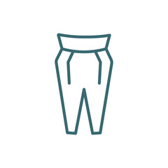 pegged pants icon. Thin line pegged pants icon from clothes and outfit collection. Outline vector isolated on white background. Editable pegged pants symbol can be used web and mobile