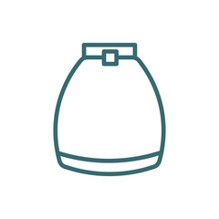 circle skirt icon. Thin line circle skirt icon from clothes and outfit collection. Outline vector isolated on white background. Editable circle skirt symbol can be used web and mobile