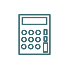 small calculator icon. Thin line small calculator icon from education and science collection. Outline vector isolated on white background. Editable small calculator symbol can be used web and mobile