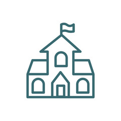 old school icon. Thin line old school icon from education and science collection. Outline vector isolated on white background. Editable old school symbol can be used web and mobile