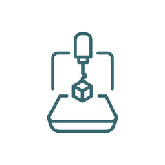 3d printer icon. Thin line 3d printer icon from automation and high tech collection. Outline vector isolated on white background. Editable 3d printer symbol can be used web and mobile