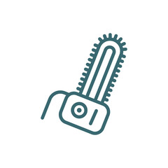 chainsaw icon. Thin line chainsaw icon from automation and high tech collection. Outline vector isolated on white background. Editable chainsaw symbol can be used web and mobile