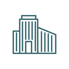 building icon. Thin line building icon from automation and high tech collection. Outline vector isolated on white background. Editable building symbol can be used web and mobile