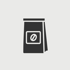 Coffee packaging vector icon illustration sign