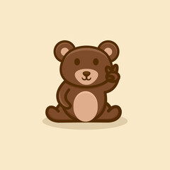 Cute Smile Bear Logo Design