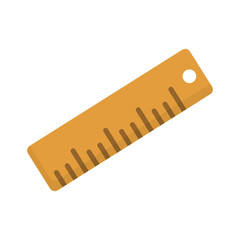 Wooden ruler icon. Stationery. Vector.