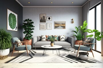 Modern living room design Generative AI