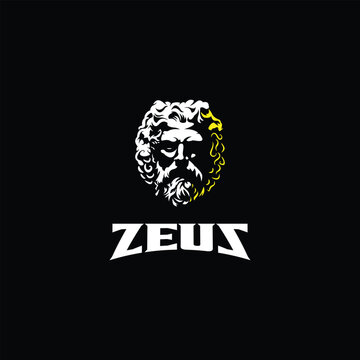 head of Greek god Zeus logo illustration