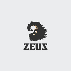 head of Greek god Zeus logo illustration