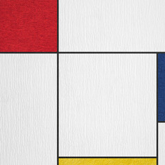 Abstract composition with colored rectangles.