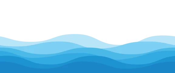 Foto auf Alu-Dibond Seamless sea waves pattern. Water wave abstract design. Blue ocean wave layer © sanchesnet1