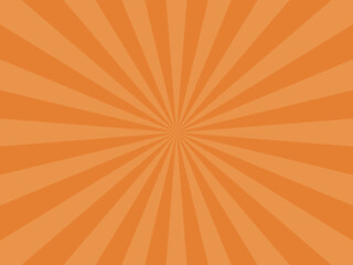 Abstract explosion background in gradient orange color. Sun glare effect radiates. Sunlight sparkle pattern. Radial rays vector illustration. Narrow beam. For backgrounds, posters, banners and covers.