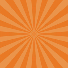 Abstract explosion background in gradient orange color. Sun glare effect radiates. Sunlight sparkle pattern. Radial rays vector illustration. Narrow beam. For backgrounds, posters, banners and covers.