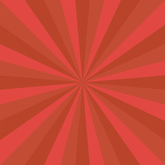 Abstract explosion background in gradient red color. Sun glare effect radiates. Sunlight sparkle pattern. Radial rays vector illustration. Narrow beam. For backgrounds, posters, banners and covers.