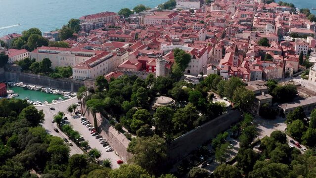 Panorama of the old city of Zadar, Croatia.