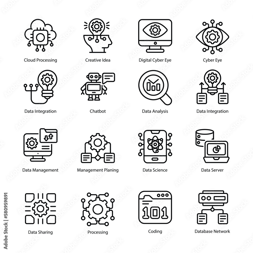 Poster technology vector outline icon design illustration. technology symbol on white background eps 10 fil