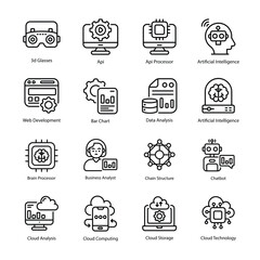 Technology vector   outline  Icon Design illustration. Technology Symbol on White background EPS 10 File set 1
