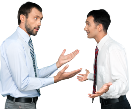 Two handsome businessmen isolated on white - Powered by Adobe