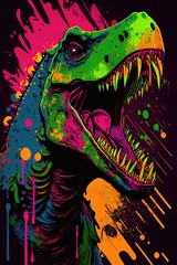 Pop art dinosaur.Generative AI