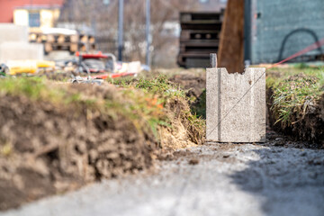 the foundation of the building from the lost formwork