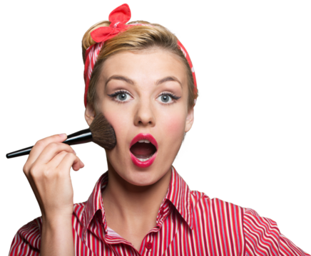 Beautiful young woman with pin-up make-up