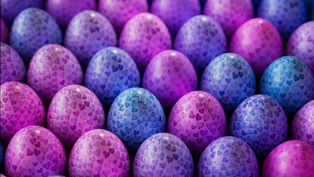 Easter Background with Neatly arranged Eggs. - Powered by Adobe