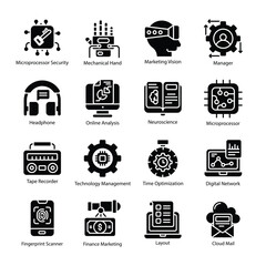 Technology vector   Solid  Icon Design illustration. Technology Symbol on White background EPS 10 File set 4
