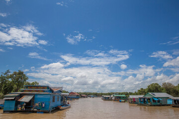 Fototapeta na wymiar Tributary of the Tonle Sap lake. Cambodia.