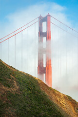 Golden Gate Bridge in San Francisco on a Foggy Morning