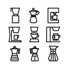 coffee maker icon or logo isolated sign symbol vector illustration - high quality black style vector icons
